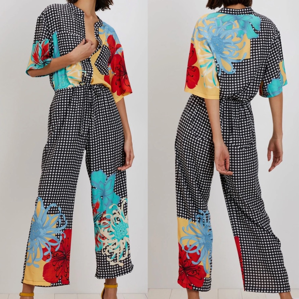 The Kit Issa Jumpsuit in Gingham Camellia Size S